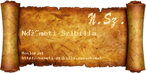 Németi Szibilla névjegykártya